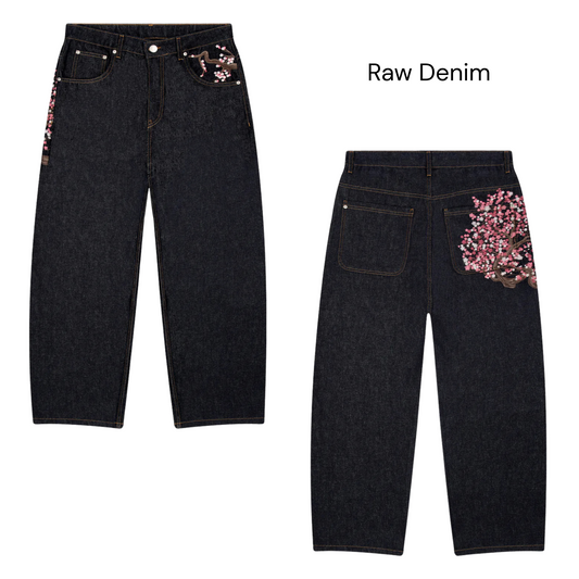 Unisex Sakura Blossom Hoodie & Denim Combo