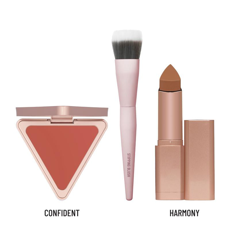 Final 3 hours 75% off:🔥Bronzer / Contour, Blush and Brush Makeup Trio