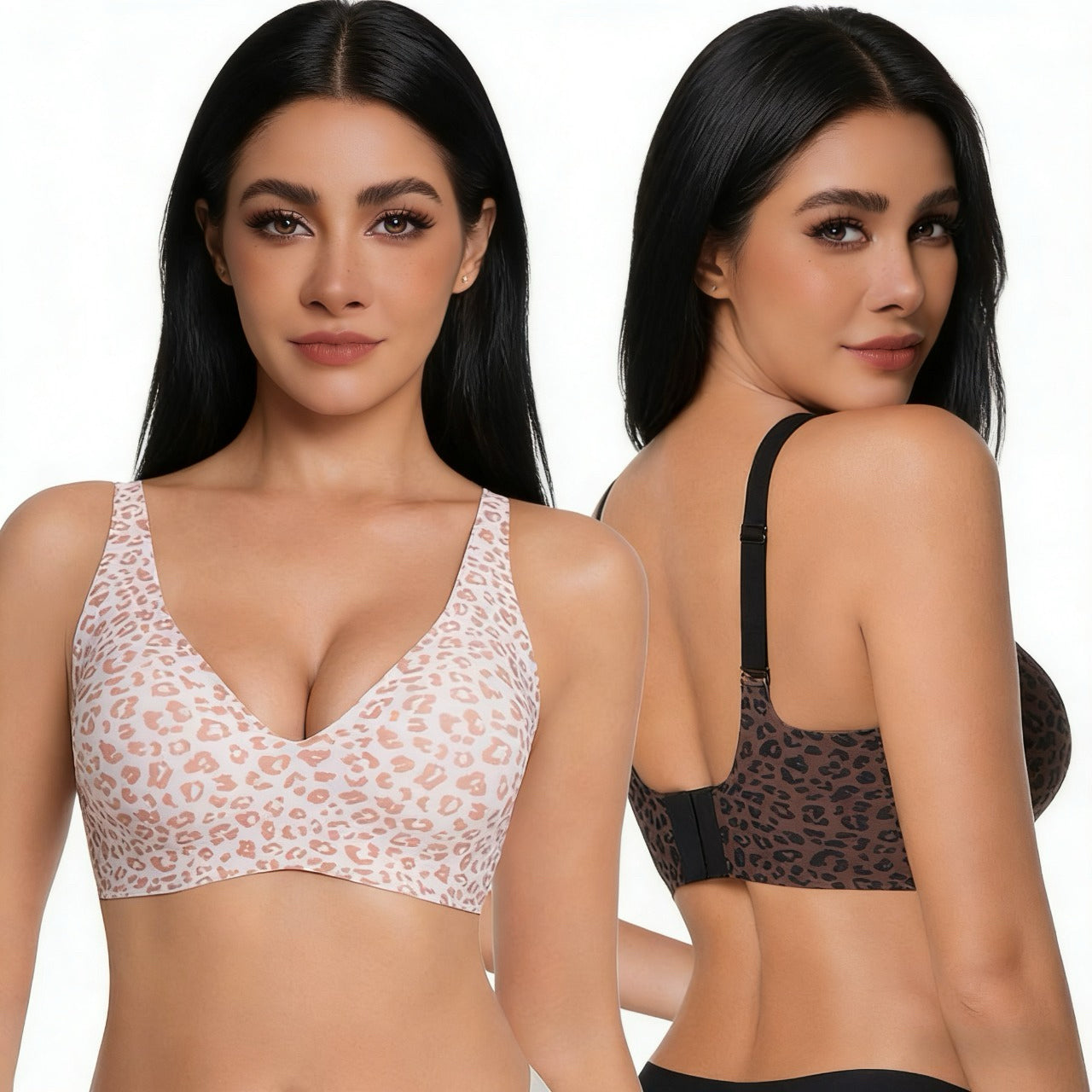 🎅🎄Christmas Sale Day! NESLEMY Women’s Wireless Deep V Seamless Push-Up Bralette — Ultra-Comfortable T-Shirt Bra