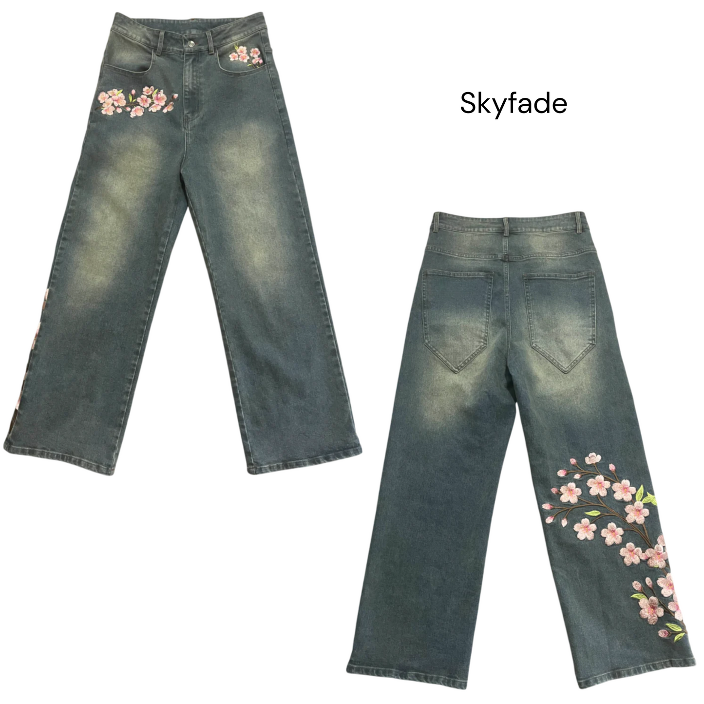 Unisex Sakura Blossom Hoodie & Denim Combo