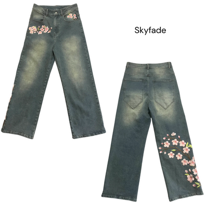 Unisex Sakura Blossom Hoodie & Denim Combo