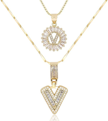 【LAST DAY 49% OFF】2 Pack - Initial Letter Pendant Necklaces
