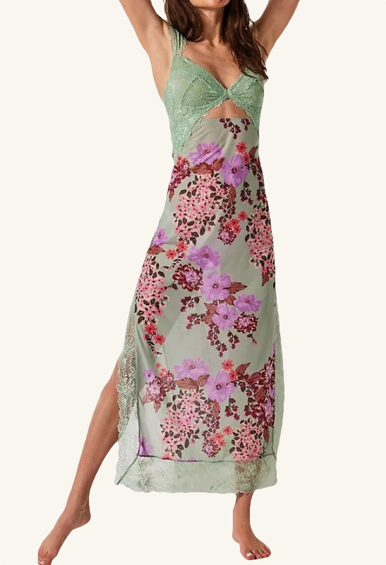 Summer Lace Slit Dress