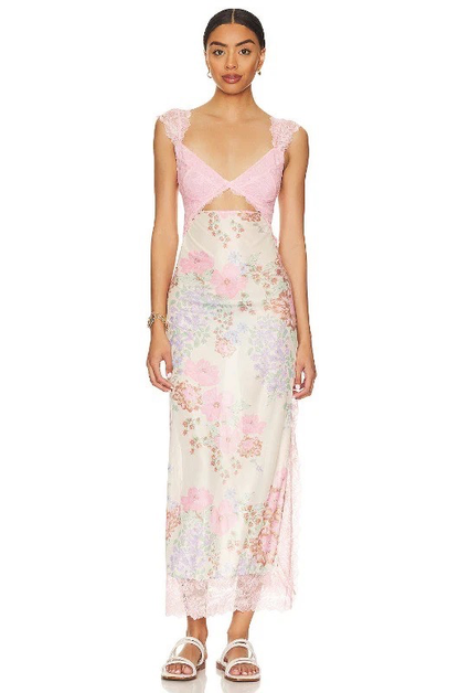 Summer Lace Slit Dress