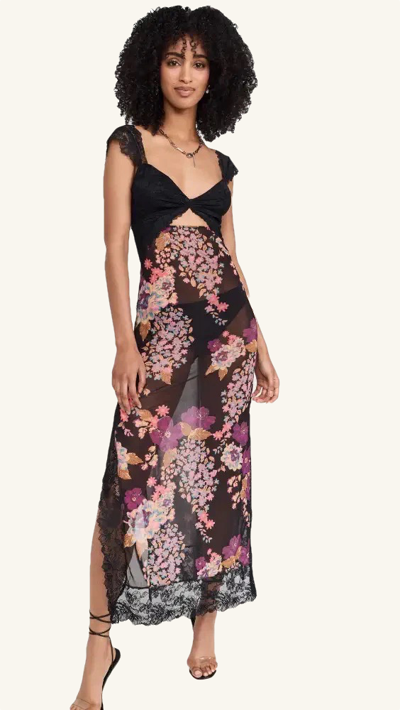 Summer Lace Slit Dress