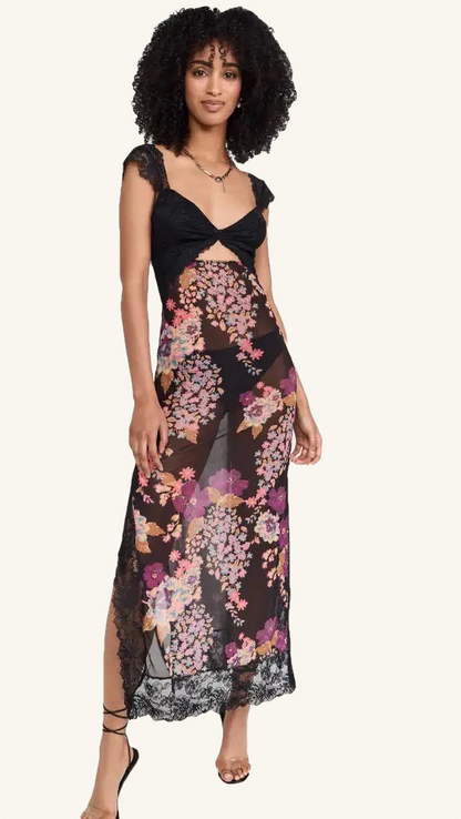 Summer Lace Slit Dress
