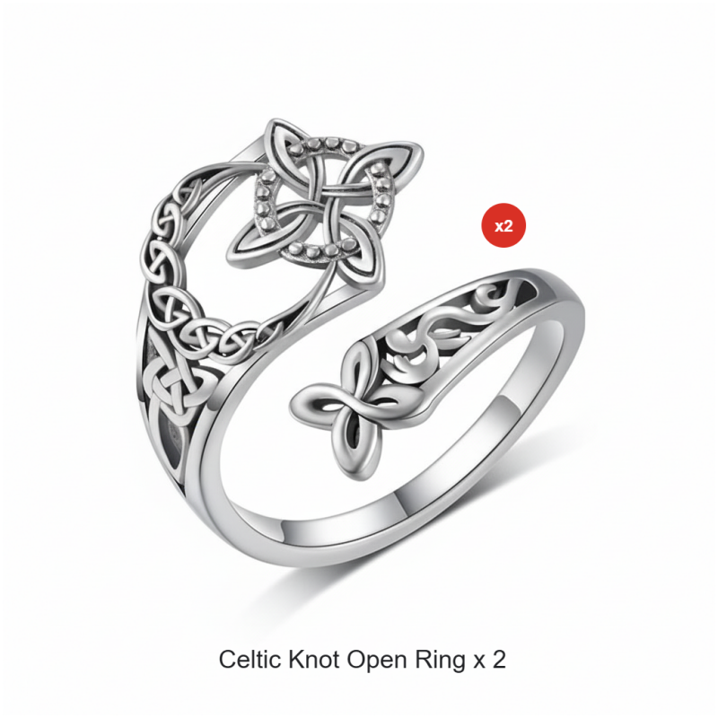 💍 S925 Sterling Silver Celtic Knot Ring – Open Adjustable Design, Timeless Symbolism & Hypoallergenic ✨